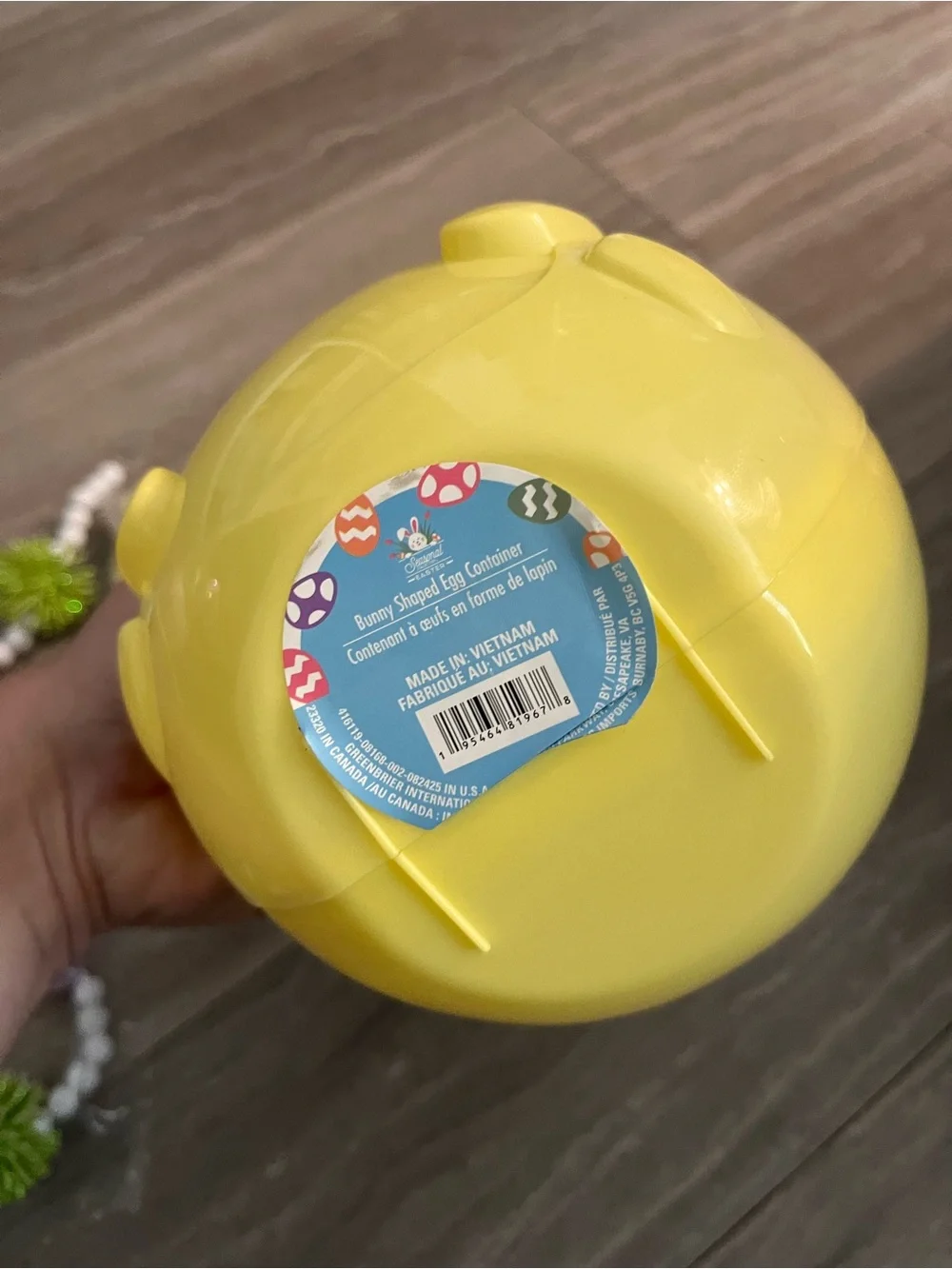 Set 4 Jumbo Easter Bunny Plastic Fillable Eggs Container Candy Garland Stickers